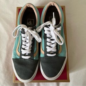 Vans Old Skool Vintage Grey and Teal in Colour